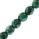 Abalorios facetadas cristal Checo Fire Polished 4mm - Chalk white emerald green luster